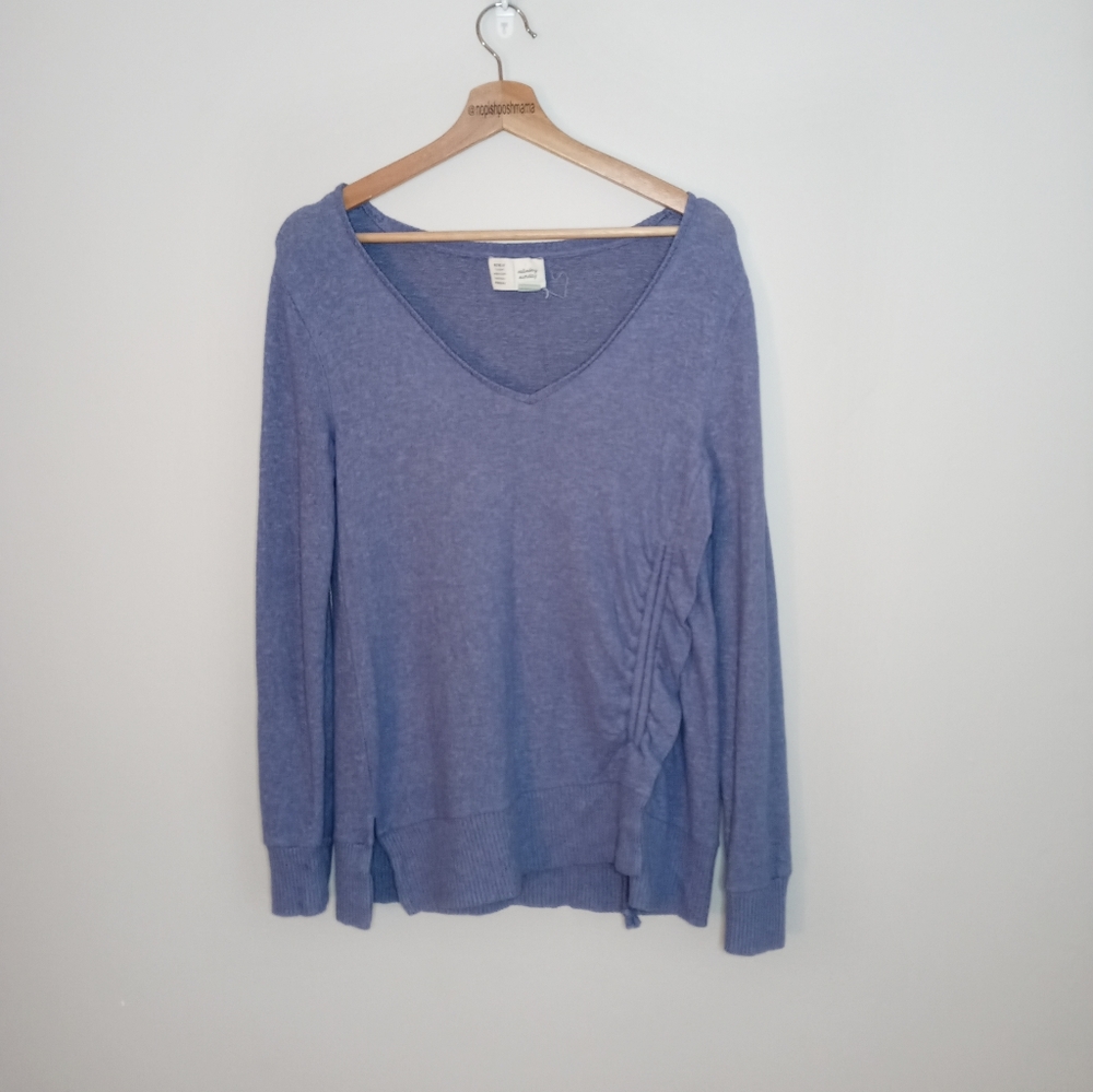 Saturday Sunday Anthropologie Fleece Sweater Cinched Side Tie Size XS